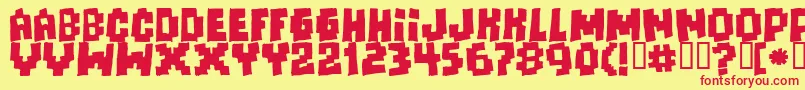 Freaks Of Nature  Massive  Font – Red Fonts on Yellow Background