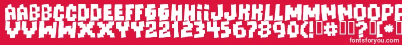 フォントFreaks Of Nature  Massive  – 赤い背景に白い文字
