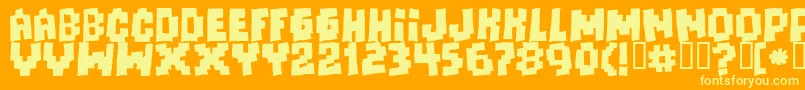 Czcionka Freaks Of Nature  Massive  – żółte czcionki na pomarańczowym tle