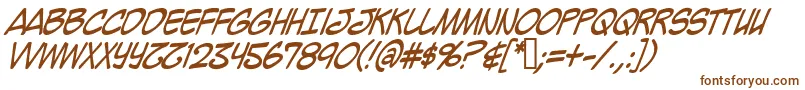 MightyZeoCapsItalic Font – Brown Fonts on White Background