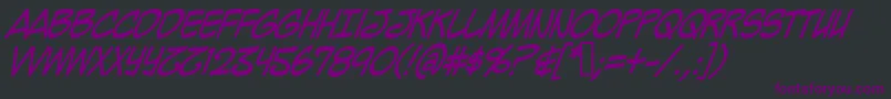 MightyZeoCapsItalic Font – Purple Fonts on Black Background