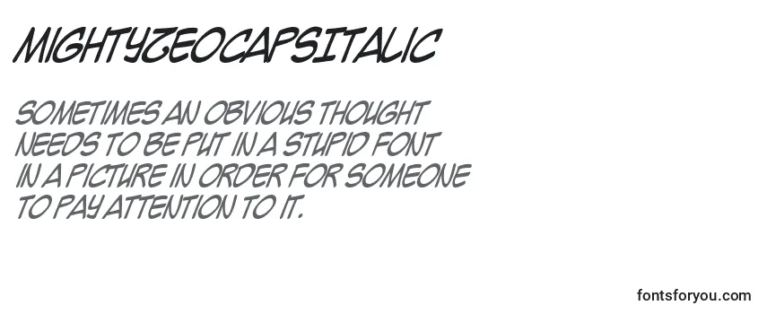 MightyZeoCapsItalic-fontti