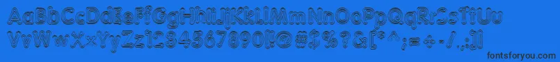 TeazerNormal-fontti – mustat fontit sinisellä taustalla