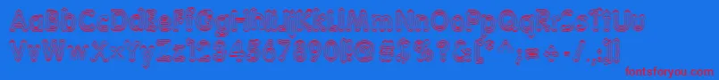 TeazerNormal Font – Red Fonts on Blue Background