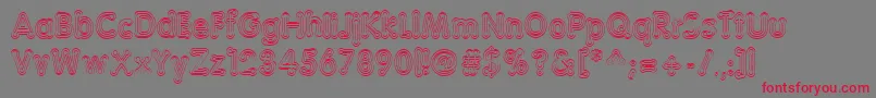フォントTeazerNormal – 赤い文字の灰色の背景