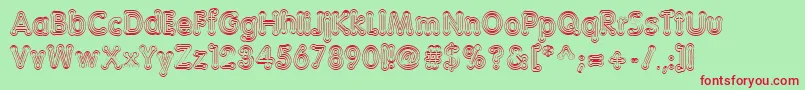 TeazerNormal Font – Red Fonts on Green Background