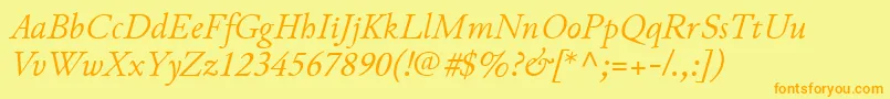 JunicodeItalic Font – Orange Fonts on Yellow Background