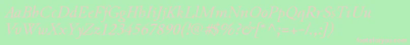 JunicodeItalic Font – Pink Fonts on Green Background