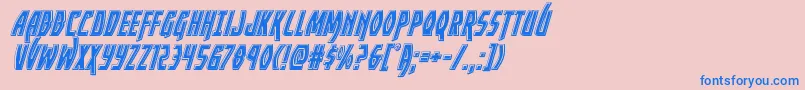 フォントYankeeclipperbevelital – ピンクの背景に青い文字
