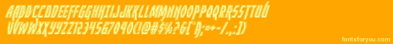 Yankeeclipperbevelital-fontti – keltaiset fontit oranssilla taustalla