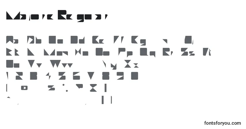 Schriftart MajorieRegular – Alphabet, Zahlen, spezielle Symbole
