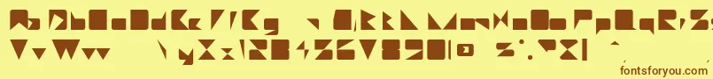 Fonte MajorieRegular – fontes marrons em um fundo amarelo