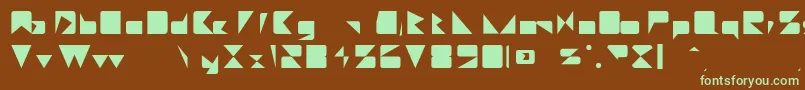 フォントMajorieRegular – 緑色の文字が茶色の背景にあります。