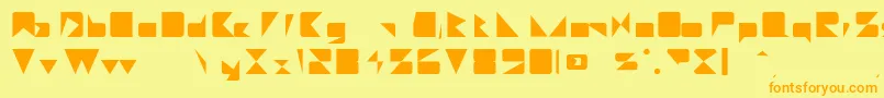 フォントMajorieRegular – オレンジの文字が黄色の背景にあります。