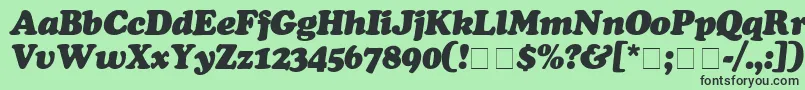 Fonte CooperBlackItalic – fontes pretas em um fundo verde