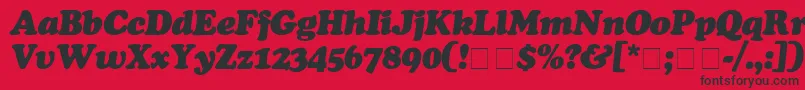 Fonte CooperBlackItalic – fontes pretas em um fundo vermelho