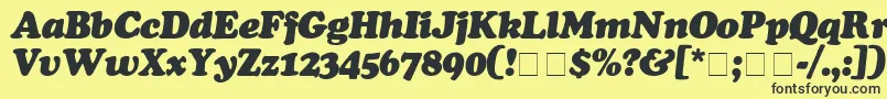 Шрифт CooperBlackItalic – чёрные шрифты на жёлтом фоне