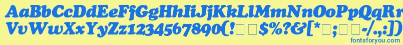 CooperBlackItalic Font – Blue Fonts on Yellow Background