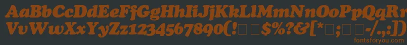 Czcionka CooperBlackItalic – brązowe czcionki na czarnym tle