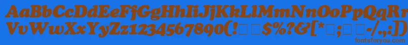 CooperBlackItalic Font – Brown Fonts on Blue Background