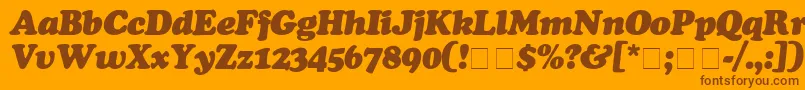 fuente CooperBlackItalic – Fuentes Marrones Sobre Fondo Naranja