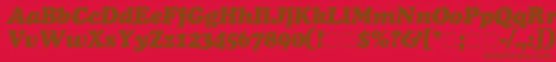 フォントCooperBlackItalic – 赤い背景に茶色の文字