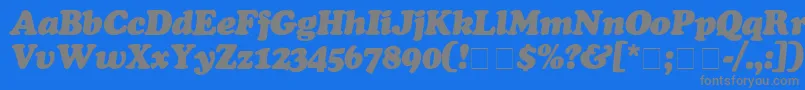 フォントCooperBlackItalic – 青い背景に灰色の文字