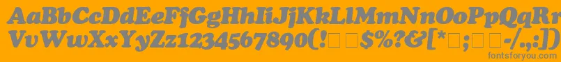 CooperBlackItalic-fontti – harmaat kirjasimet oranssilla taustalla