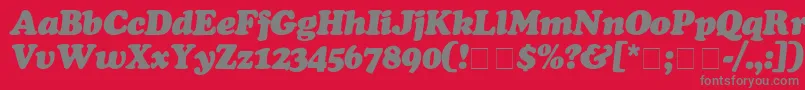 Fonte CooperBlackItalic – fontes cinzas em um fundo vermelho