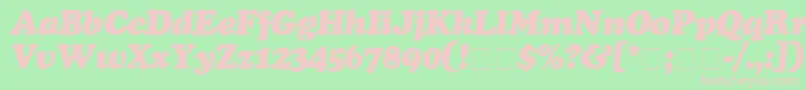 Fonte CooperBlackItalic – fontes rosa em um fundo verde