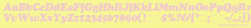 Fonte CooperBlackItalic – fontes rosa em um fundo amarelo