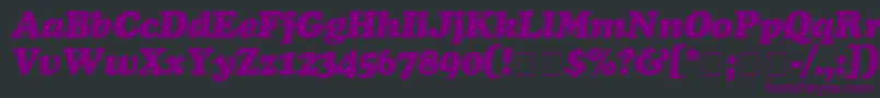 CooperBlackItalic-Schriftart – Violette Schriften auf schwarzem Hintergrund