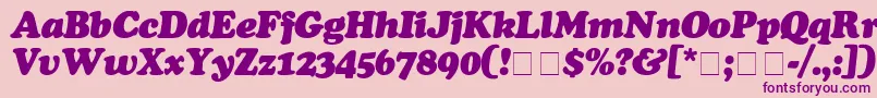 CooperBlackItalic Font – Purple Fonts on Pink Background