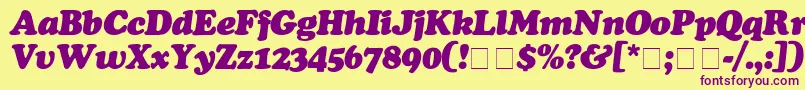 CooperBlackItalic Font – Purple Fonts on Yellow Background