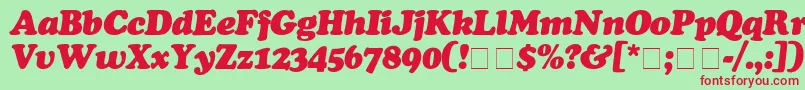 CooperBlackItalic Font – Red Fonts on Green Background
