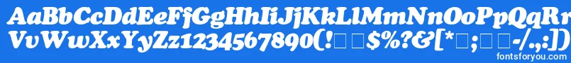 Шрифт CooperBlackItalic – белые шрифты на синем фоне