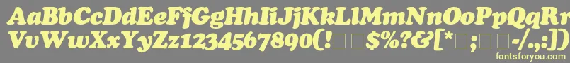 Шрифт CooperBlackItalic – жёлтые шрифты на сером фоне