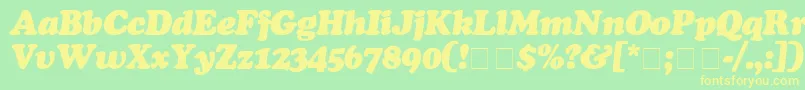 CooperBlackItalic Font – Yellow Fonts on Green Background