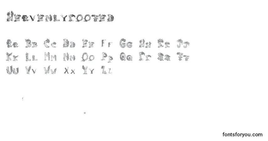 Шрифт Heavenlyrooted – алфавит, цифры, специальные символы