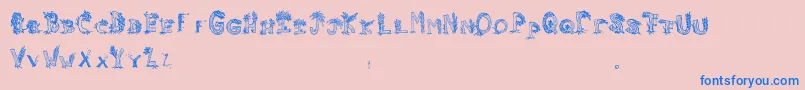 Heavenlyrooted Font – Blue Fonts on Pink Background
