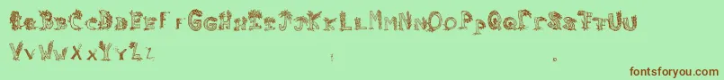 Heavenlyrooted Font – Brown Fonts on Green Background