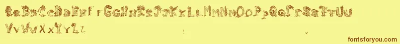 Heavenlyrooted Font – Brown Fonts on Yellow Background