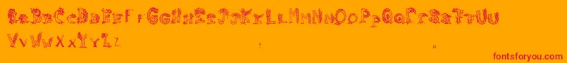 Heavenlyrooted Font – Red Fonts on Orange Background