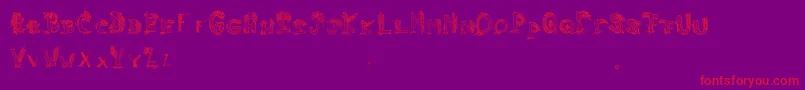 Heavenlyrooted Font – Red Fonts on Purple Background