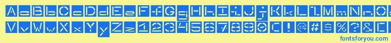 Invertedstencil Font – Blue Fonts on Yellow Background