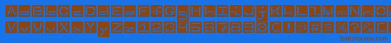 Invertedstencil Font – Brown Fonts on Blue Background