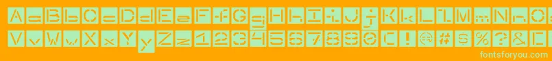 Invertedstencil Font – Green Fonts on Orange Background