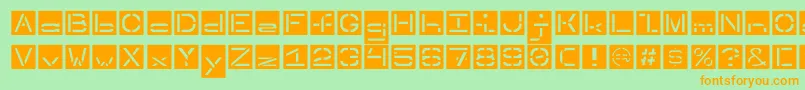 Invertedstencil Font – Orange Fonts on Green Background