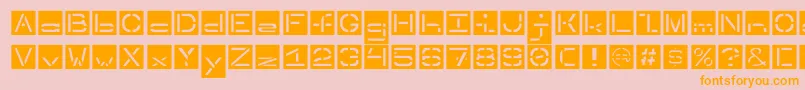 Invertedstencil Font – Orange Fonts on Pink Background