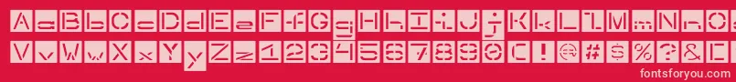 Invertedstencil Font – Pink Fonts on Red Background